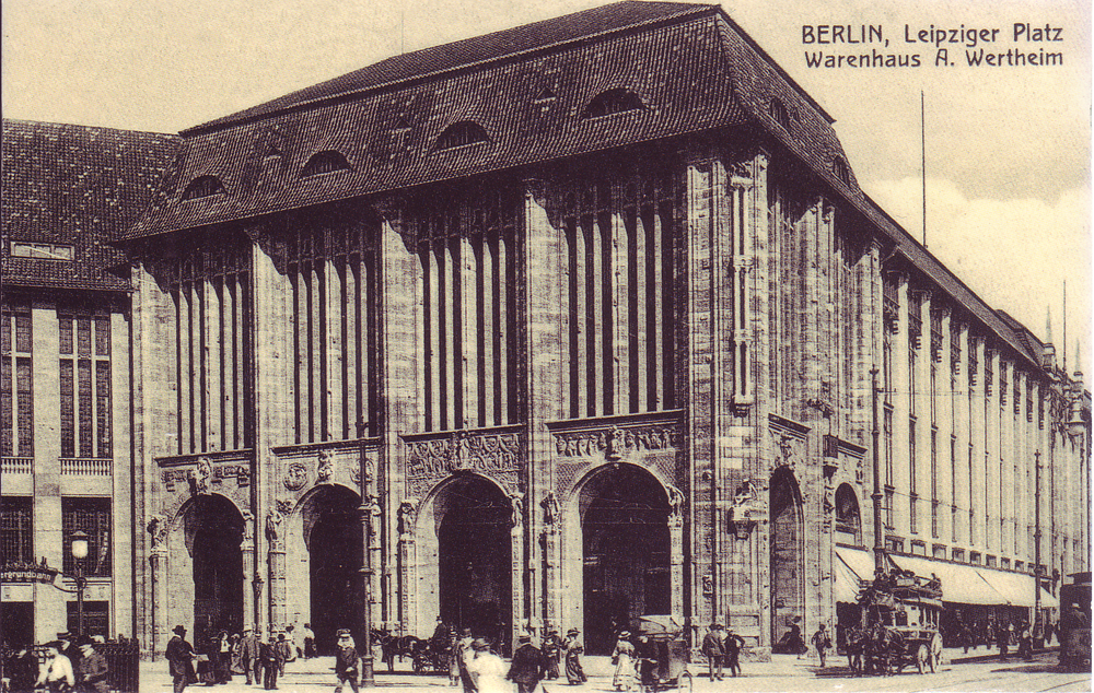 Berlin, Germany - 1900: The Wertheim department store on Leipziger Platz.