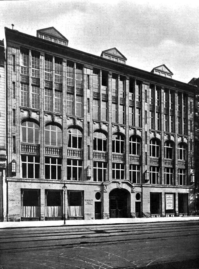 Berlin, Germany - 1910: The H. Wolff fur company building at Krausenstrasse 17/18. Photo courtesy of Dina Gold.
