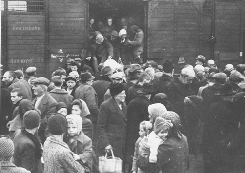 Hungarian Jews arriving at Auschwitz