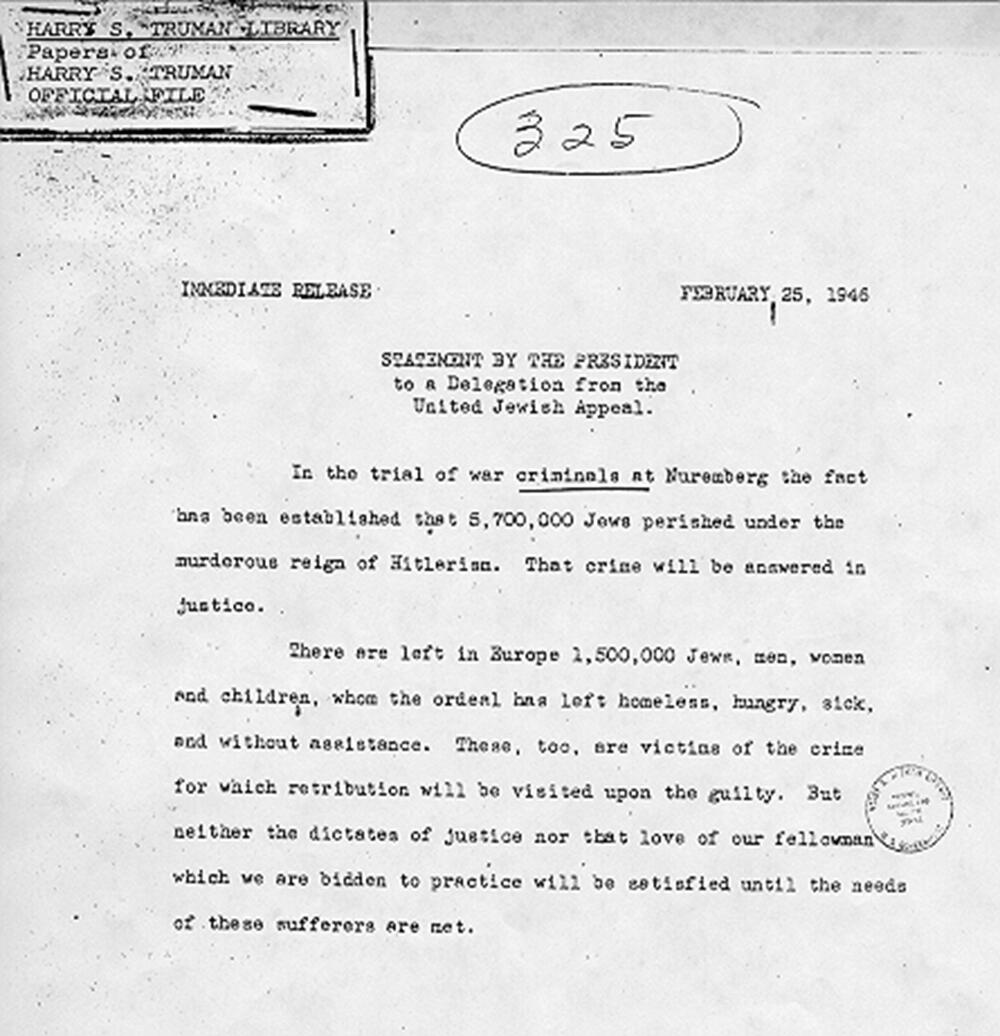 Document of Statement by President Truman