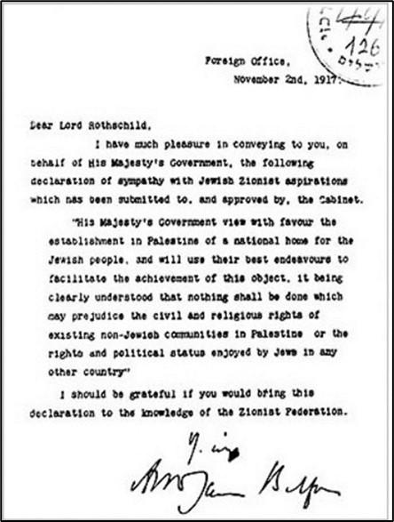 Letter to Lord Rothschild 1917 enlarged